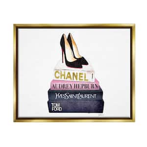 The Stupell Home Decor Collection High Fashion Book Shelf with Stilettos  Heel by Amanda Greenwood Floater Frame Culture Wall Art Print 17 in. x 21  in. agp-154_ffl_16x20 - The Home Depot