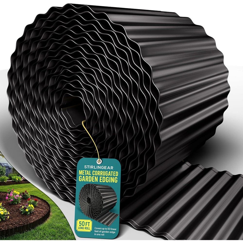 50 ft. Flexible Corrugated Metal Landscape Edging Rustproof Black Steel Weather Resistant Decorative Trim Roll price history on PriceWatchPro