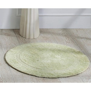 Lux Collection Sage 30 in. x 30 in. 100% Cotton Reversible Race Track Pattern Bath Rug