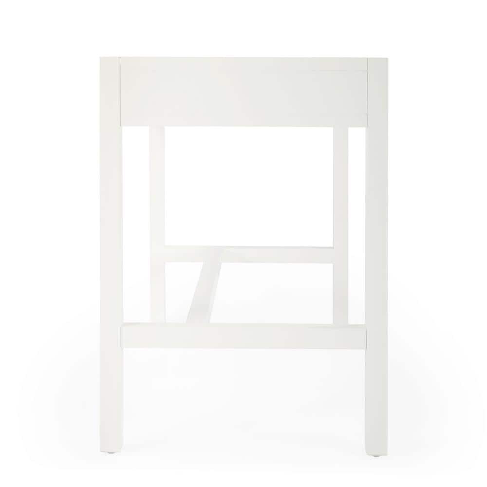 Elin Contemporary White Wood Writing Desk with Drawers