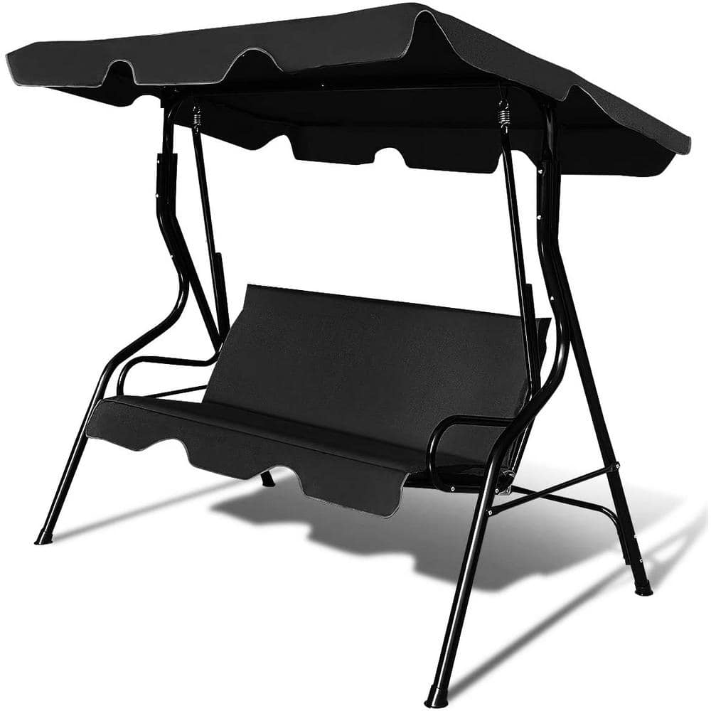 SKONYON 3Person Outdoor Patio Swing Chair with Removable Cushion and