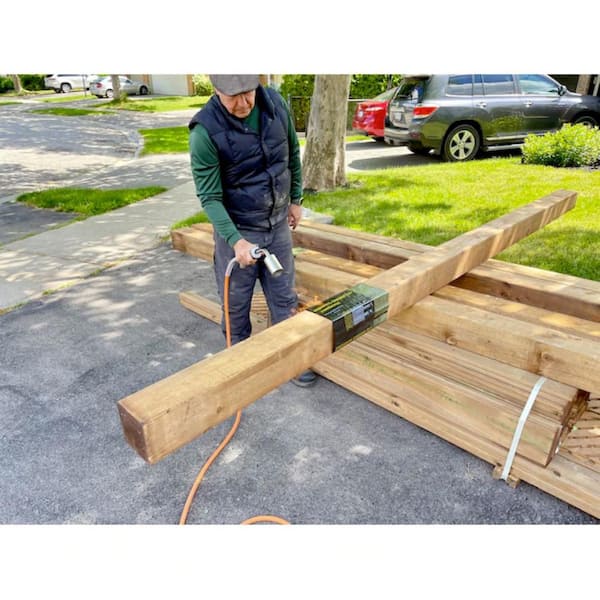 Postsaver Rot Protection Post Sleeve 5.5-in Black/Green Composite Post Sleeve For Wood Fence 10-Pack