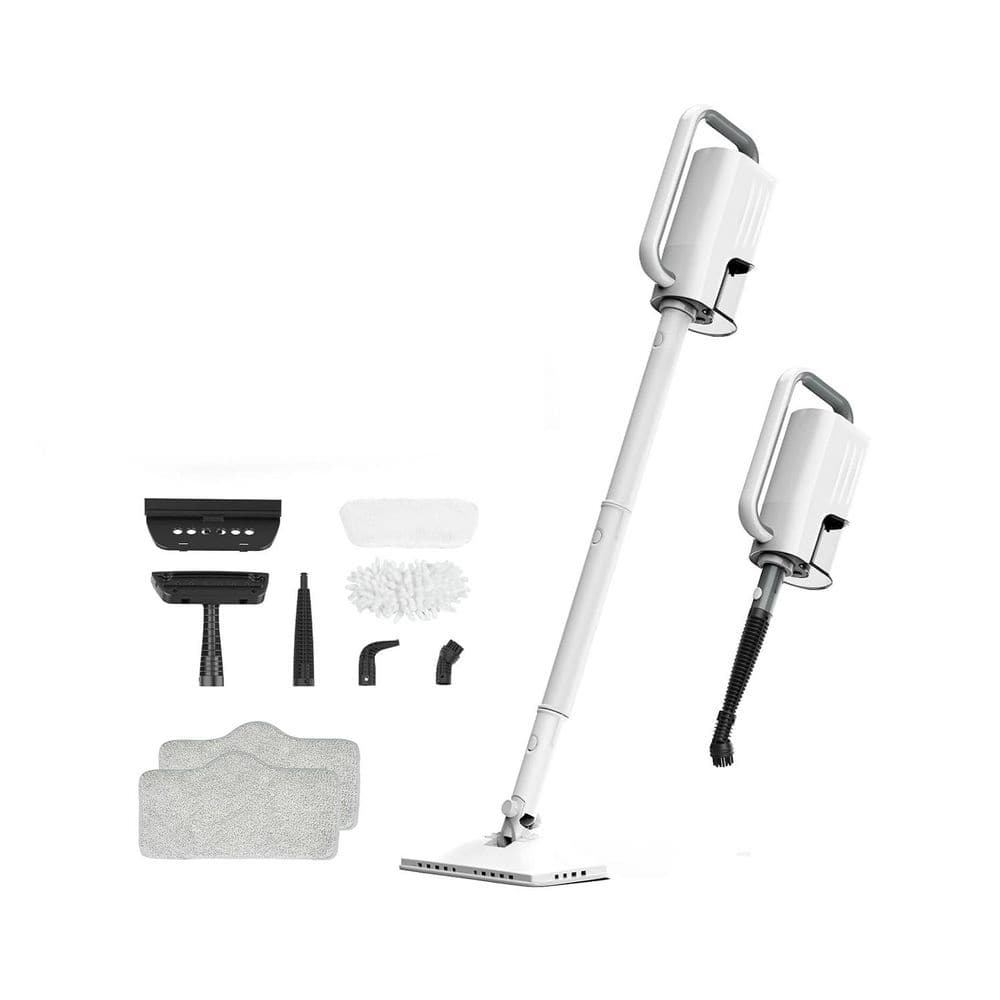 1200W Corded Steam Mop Cleaner w 2 Modes, 400ML Tank, 2 Microfiber Pads, 23FT Cable for Floor Laminate, White price history on PriceWatchPro