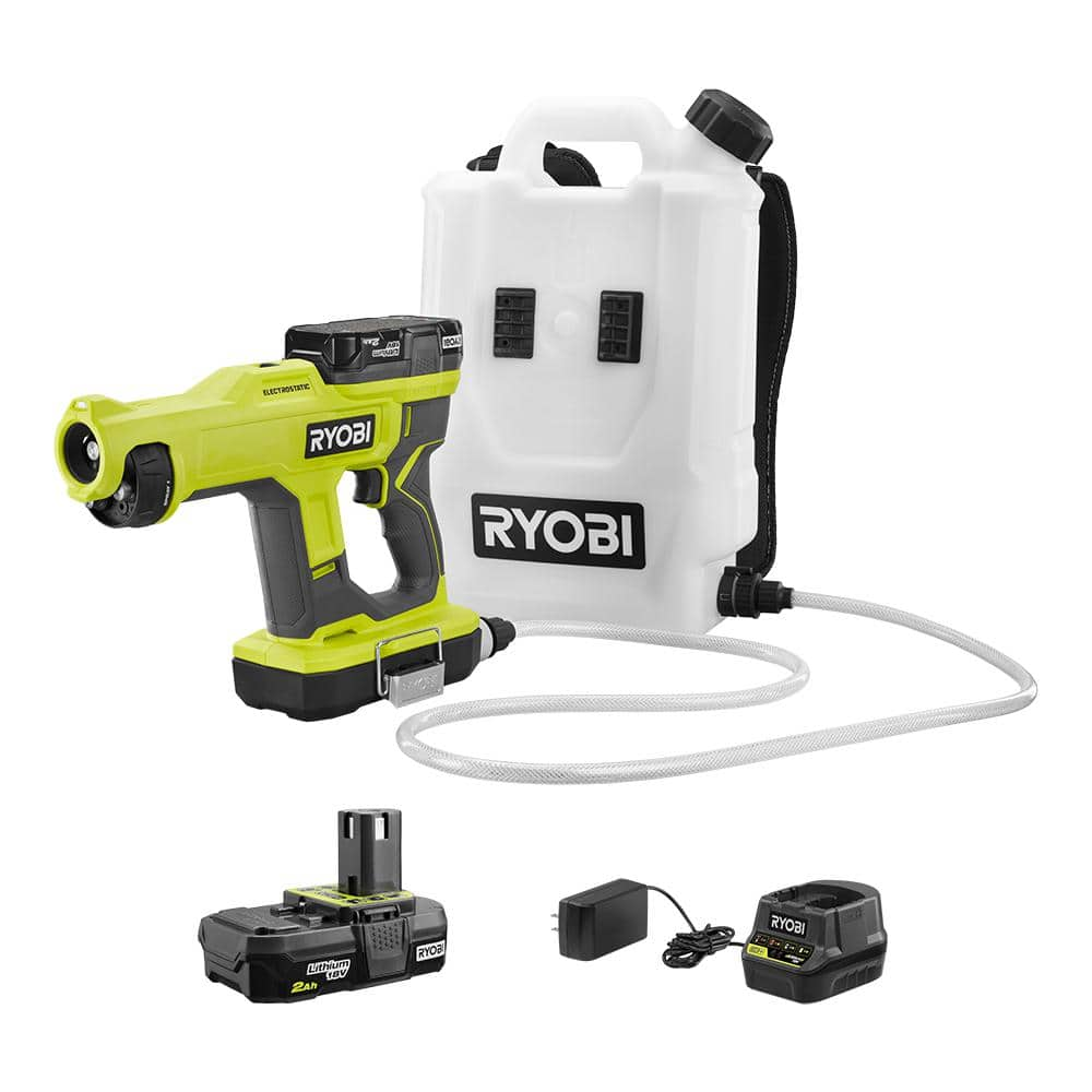 RYOBI ONE+ 18-Volt Cordless Handheld Electrostatic Sprayer Kit with (2 ...