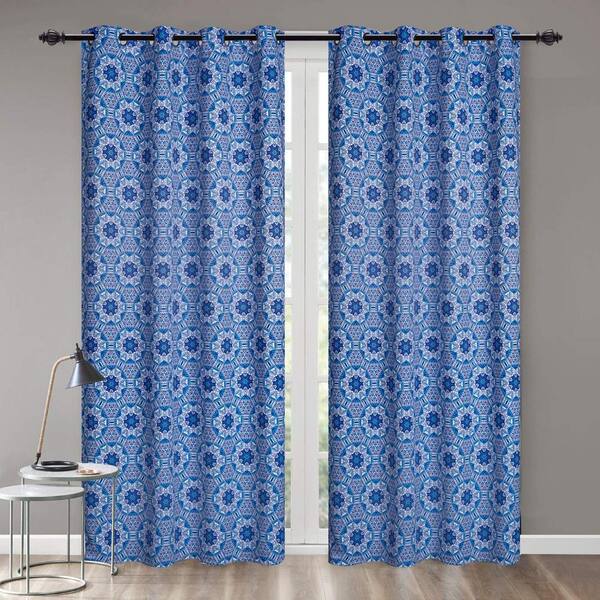 Blackout Curtains 52 In W X 84 In L Oriental Mosaic 2 Panel
