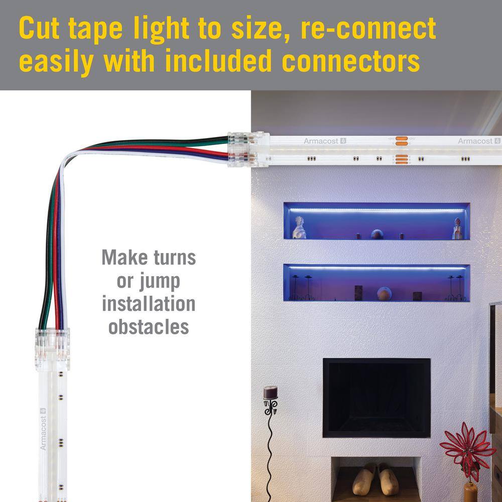 16 ft Multicolor White Plastic LED Strip Light Kit with Remote