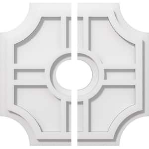 1 in. P X 4-1/2 in. C X 14 in. OD X 3 in. ID Haus Architectural Grade PVC Contemporary Ceiling Medallion, Two Piece