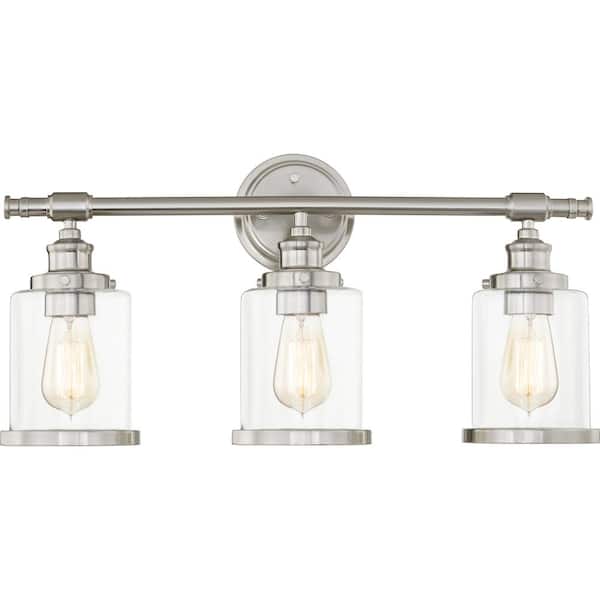 ASHLEY HARBOUR COLLECTION Alford 3-Light Brushed Nickel Vanity Light