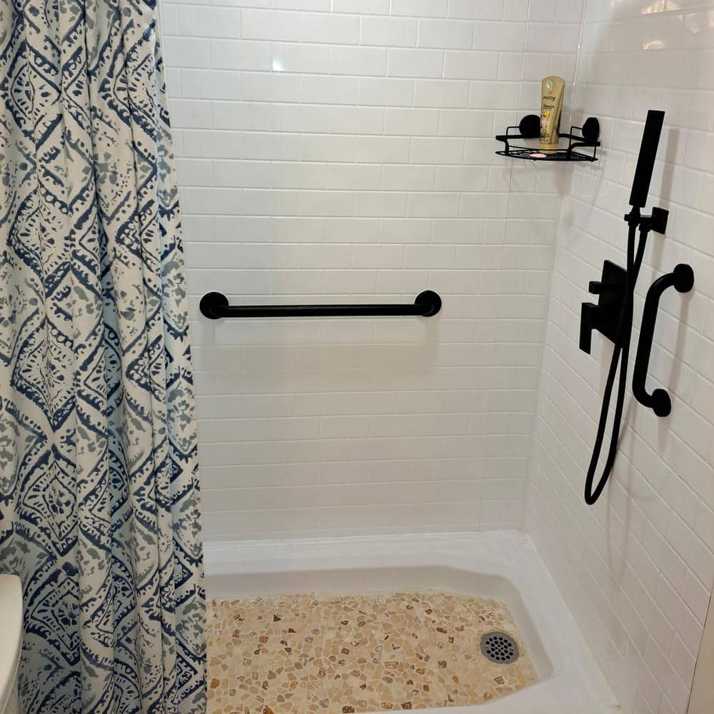 Gloss White PVC Subway Tile Tub and Shower Wall Panels