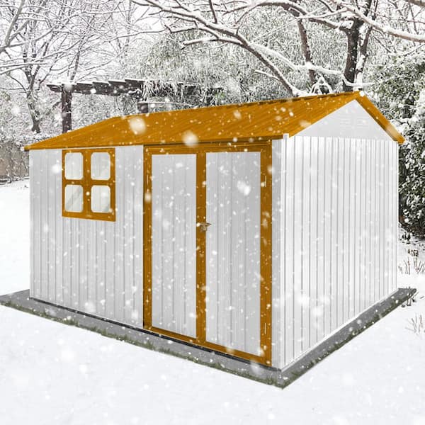 8 ft. W x 10 ft. D Metal Shed with Double Door (96 sq. ft. )