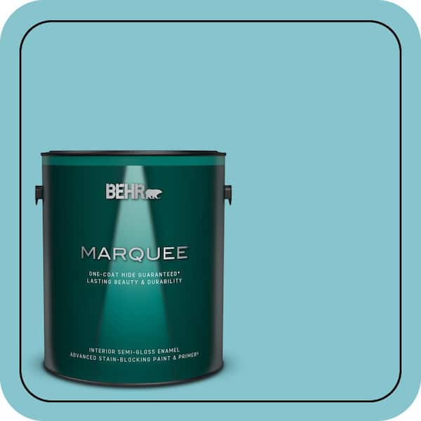 BEHR MARQUEE 1 gal. #520D-4 Shallow Sea Semi-Gloss Enamel Interior Paint & Primer