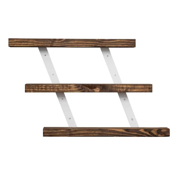 Del Hutson Designs Grace Chic 3-Tier 24 in. Dark Walnut Floating Shelf