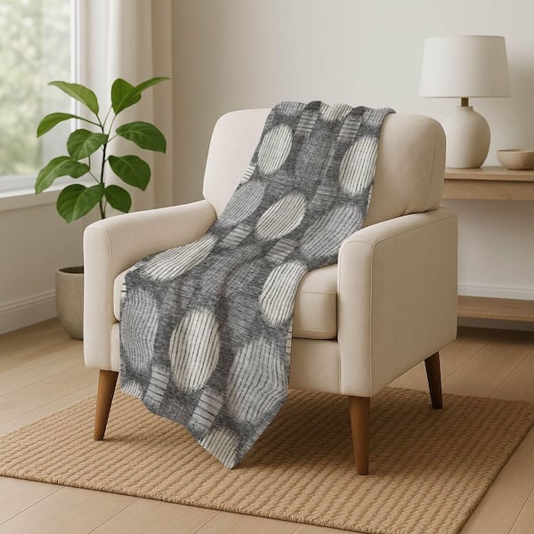 Premium Machine Washable ASB900 Charcoal 50 in. x 70 in. Sherpa Throw Blanket