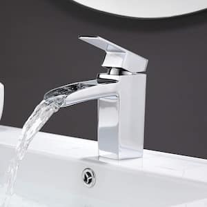6.8 in. Single Hole Single-Handle Lever Vessel Bathroom Faucet in Chrome