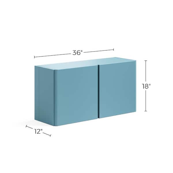 Everest 36-in W x 18-in H Steel Modern Blue Wall-mount Utility Storage Cabinet