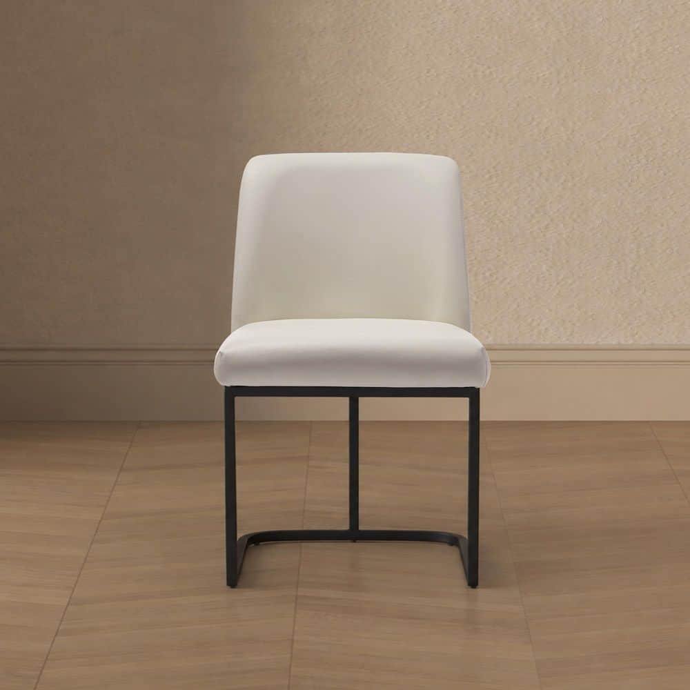 Serena Modern Cream Faux Leather Upholstered Dining Chair