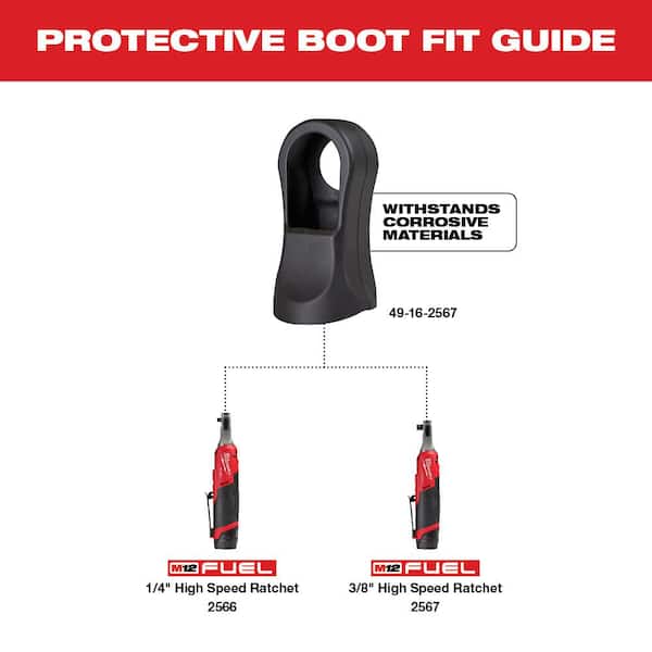 M12 FUEL High Speed 1/4 in. and 3/8 in. Rubber Ratchet Boot