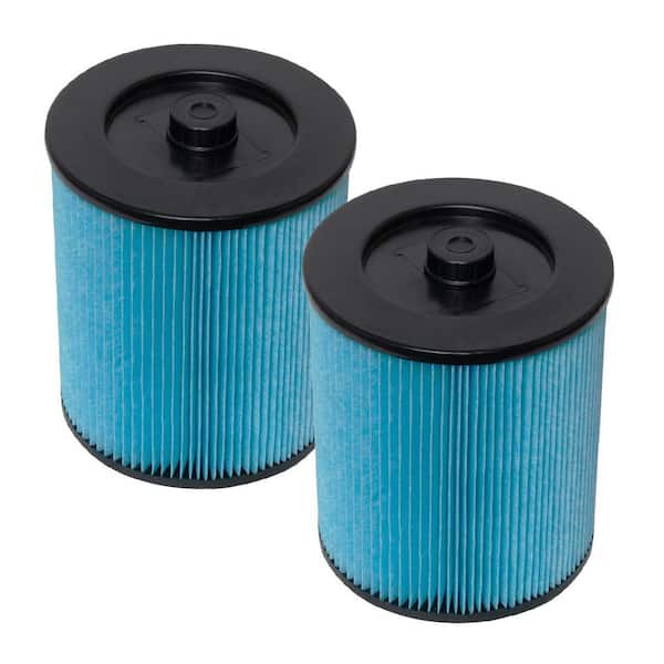 Cartridge Wet Dry Vacuum Replacement Filter for Most 5 Gal. and Above, Fits Craftsman 17816, 17907 Shop Vacs (2-Pack)