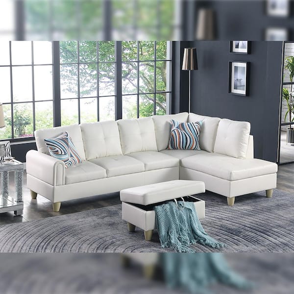 Off white online faux leather sofa