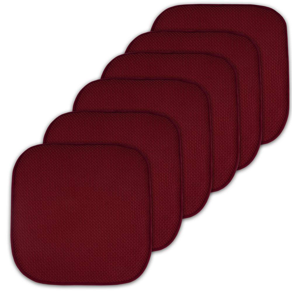 Wine, Honeycomb Memory Foam Square 16 in. x 16 in. Non-Slip Back Chair Cushion (6-Pack) price history on PriceWatchPro
