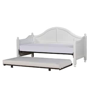 Augusta White Day Bed with Suspension Deck and Roll-Out Trundle