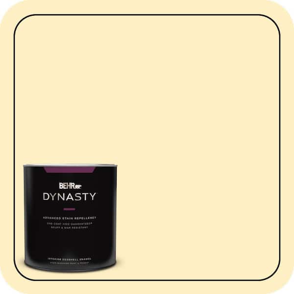 BEHR DYNASTY 1 qt. #380A-2 Moonlit Yellow Eggshell Enamel Interior Stain-Blocking Paint & Primer