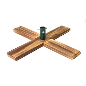 Light Wood Artificial Christmas Tree Stand - for Trees up to 7.75 ft. Tall