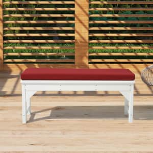 FadingFree Red Rectangle Outdoor Patio Bench Cushion 39.5 in. x 18.5 in. x 2.5 in.