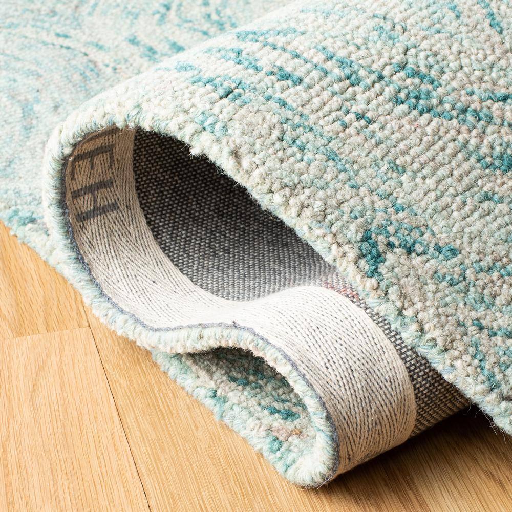 Coastal Breeze Ivory & Sea Blue Hand-tufted Wool Area Rug - 2' x 3'