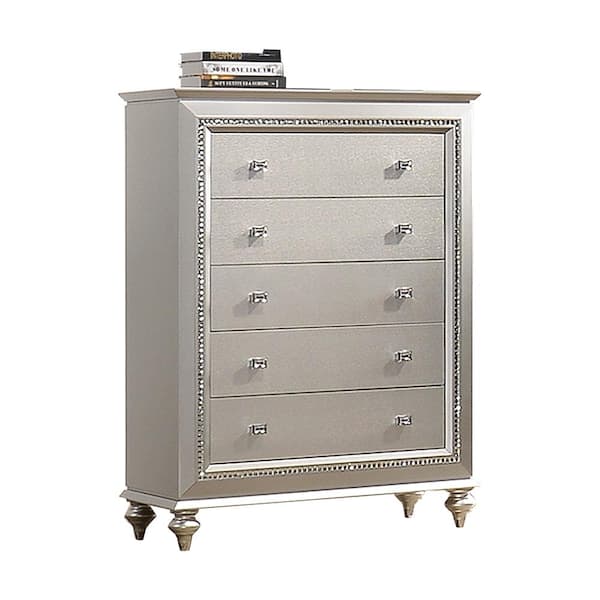 Acme Furniture Kaitlyn 5-Drawer Champagne Chest of Drawer 54 in. x 18 in. x 8 in.