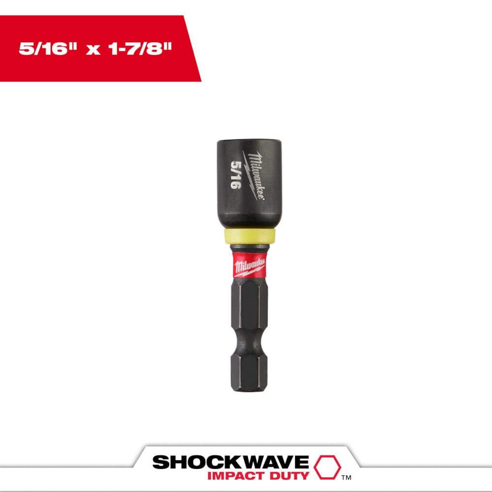 Milwaukee SHOCKWAVE Impact Duty 5/16 in. x 1-7/8 in. Alloy Steel Magnetic Nut Driver (1-Pack) -  49-66-4503