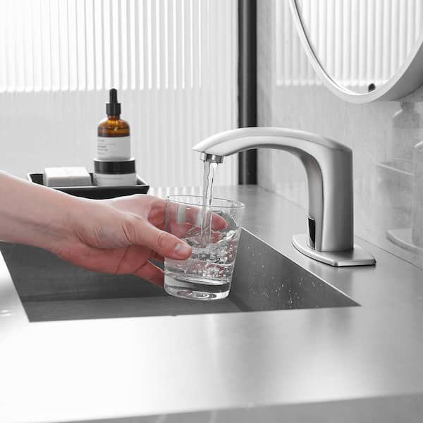 HOMEMYSTIQUE Touchless Single Hole Bathroom Sink Faucet with Deck