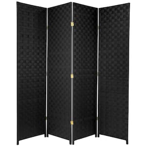 6 ft. Black 4-Panel Room Divider