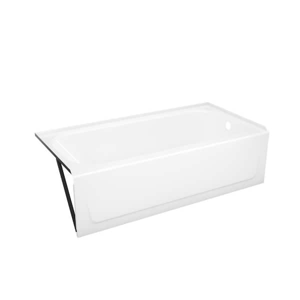 Mauicast 60 in. x 30 in. Alcove Soaking Bathtub with Right Drain in White