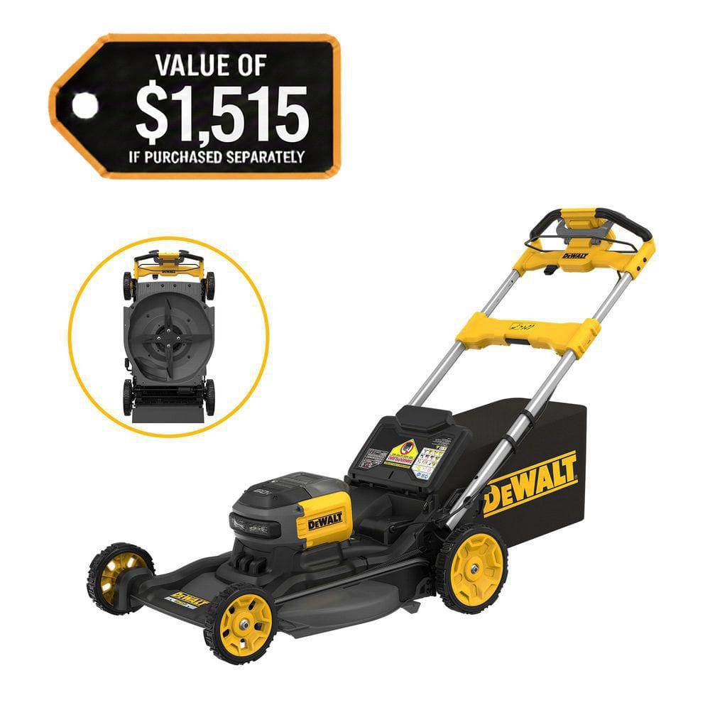 DEWALT FLEXVOLT 2x60V MAX 21 in. Cordless Battery Powered Self Propelled Lawn Mower Kit with (2) 4.0 Ah Batteries and Chargers DCMWSP700Y2