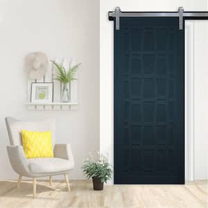 36 in. x 84 in. Whatever Daddy-O Admiral Wood Sliding Barn Door with Hardware Kit in Stainless Steel