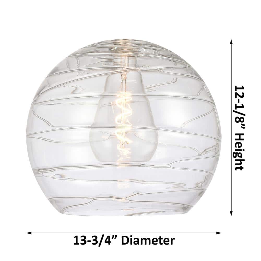 Athens Deco Swirl Matte Black Mini Pendant with Glass Shade