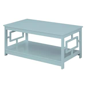 Town Square 39.25 in Sea Foam18 in. Rectangular MDF Coffee Table with Shelf