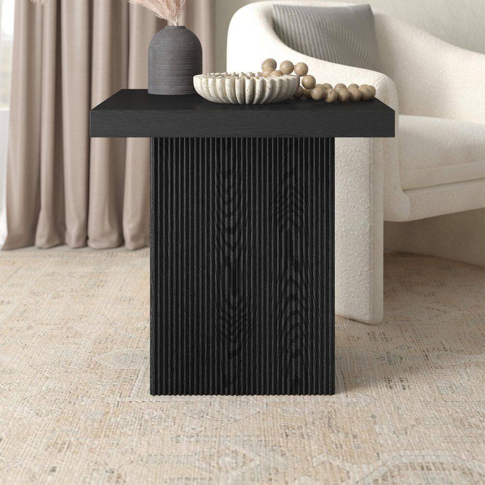 Torren 22 in. Black Grain Square MDF Top End Table - thumbnail 5