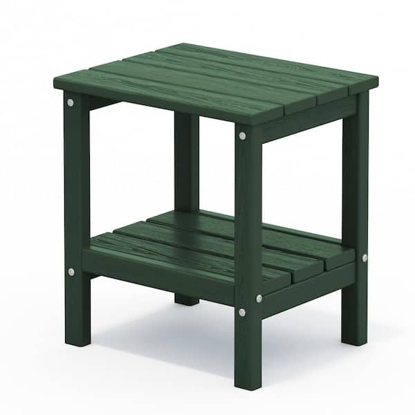 JEAREY Green Rectangle Resin Outdoor Side Table