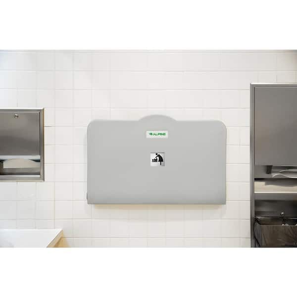 Wall-Mounted Gray Horizontal Foldable Baby Changing Station (2-Pack)