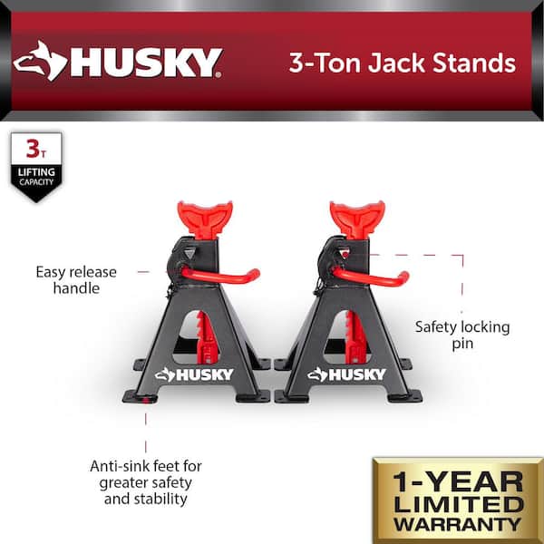 Husky 3 Ton Jack Stands HPL4124N-TD-CM - The Home Depot