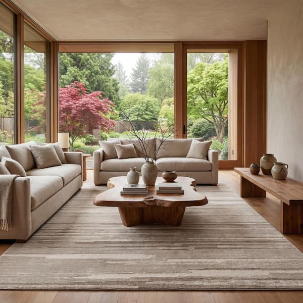 Eulalia Bohemian Abstract Area Light Brown 5 ft. x 8 ft. Indoor Area Rug