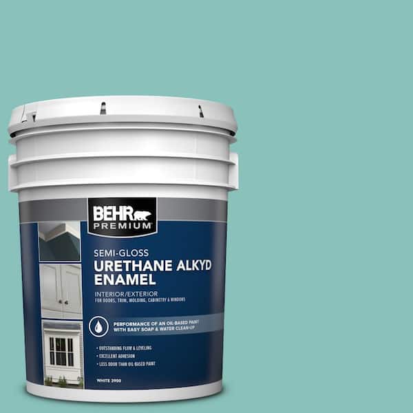 BEHR PREMIUM 5 gal. #M450-4 Undine Urethane Alkyd Semi-Gloss Enamel Interior/Exterior Paint