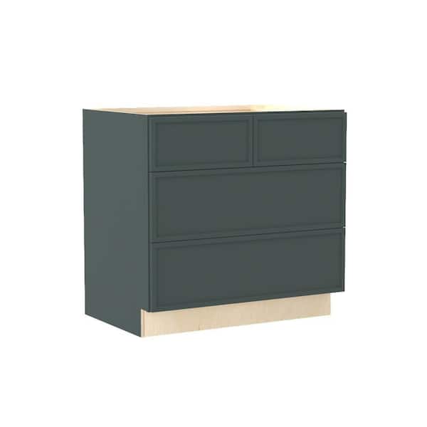 Franklin 36 in. W x 24 in. D x 34.5 in. H Assembled Plywood Cooktop Base Kitchen Cabinet in Verdant Green Soft Close