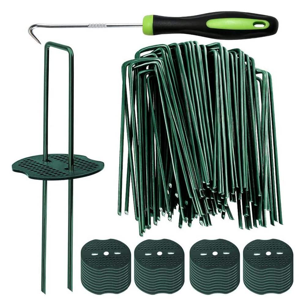 150 Green Artificial Turf Stakes Staples with 150 Buffer Washer Heavy Duty 6 in. Yard Ground Pin Landscape Set price history on PriceWatchPro