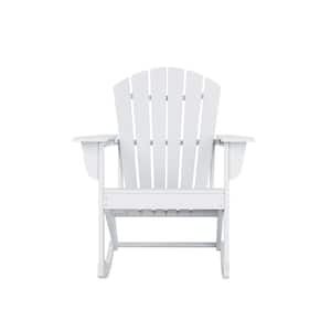 Mason White Adirondack HDPE Plastic Outdoor Rocking Chair