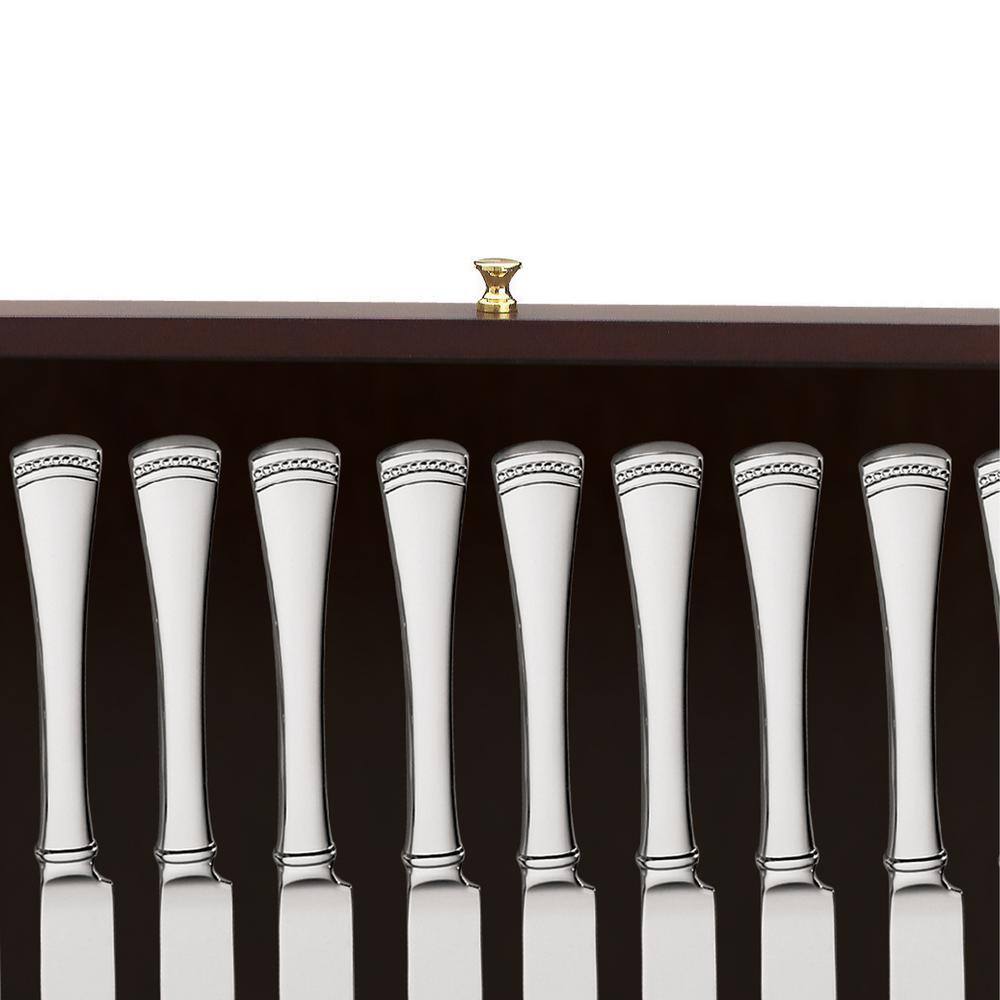 Lenox Mahogany Flatware Chest with Gold Accents