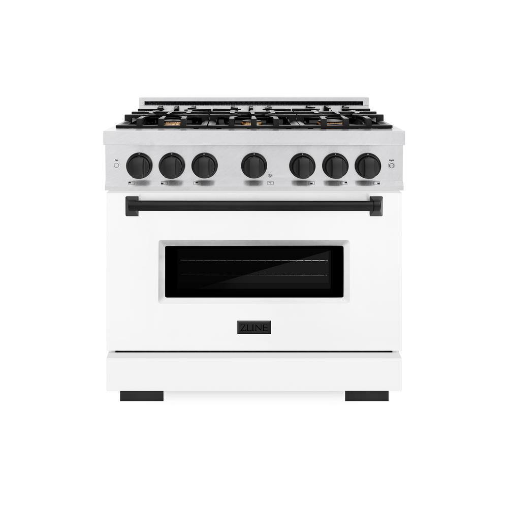 Autograph 36 in. Classic Gas Range with 6 Burners and Convection Gas Oven in Satin Steel with White and Black Accents price history on PriceWatchPro