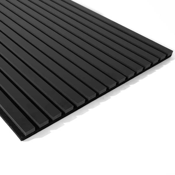 4/5 in. x 2 ft. x 4 ft. Black Slat MDF Decorative Acoustic Wall Paneling, Fluted Sound Absorbing Panels (4-Pack)